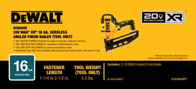 DEWALT DCN660B 20V MAX 16G ANGLED FINISH NAILER BARE