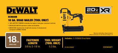 DEWALT DCN680B 20V MAX 18G BRAD NAILER BARE