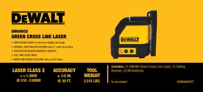 DEWALT DW088CG GREEN CROSS LINE LASER