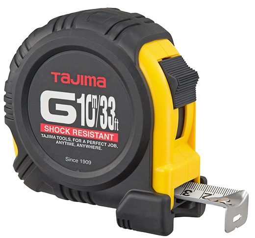 Tajima G-33/10MBW G-Series, standard & metric scale 33 ft. / 10m x 1 inch steel blade