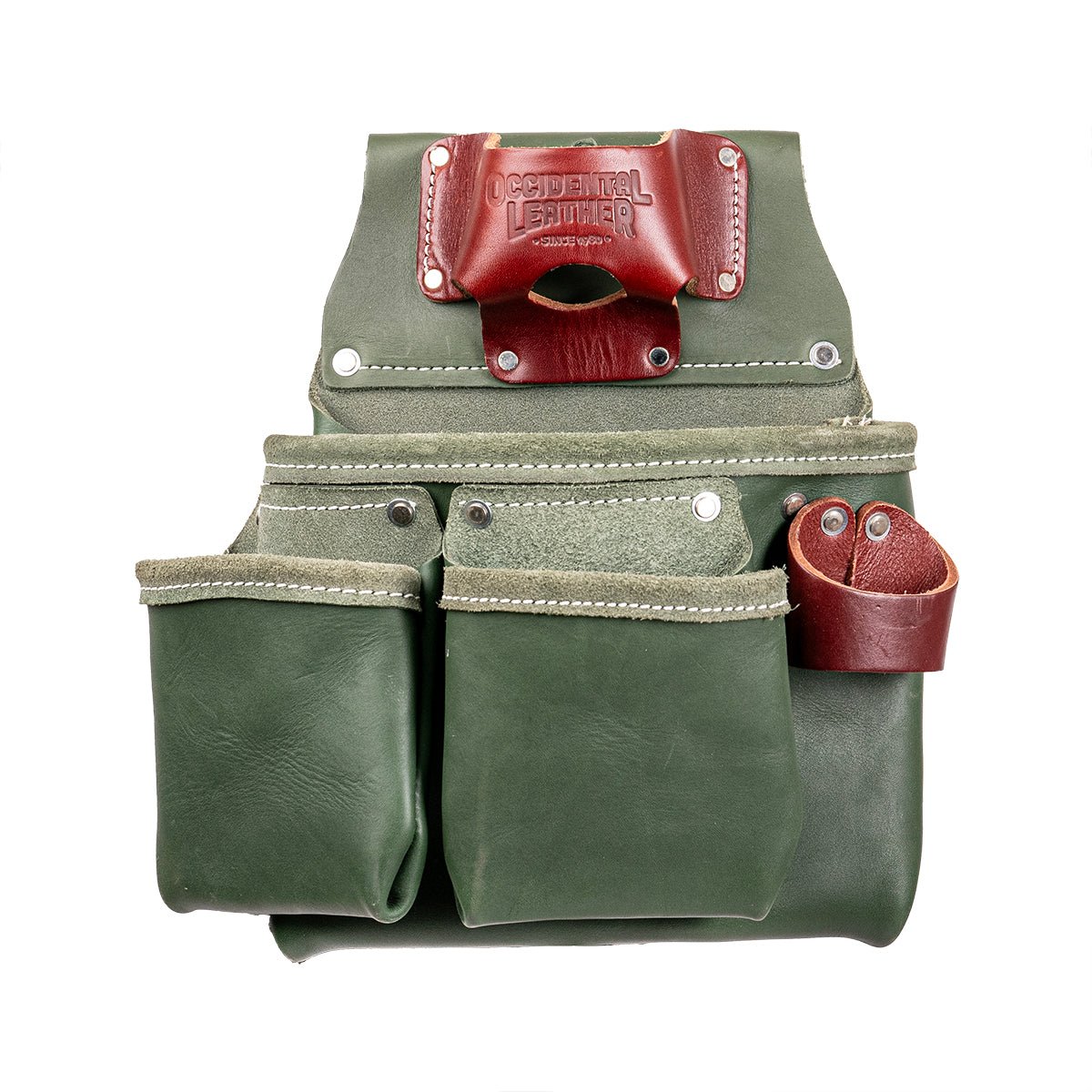 OCCIDENTAL LEATHER G5018DB 3 POUCH PRO TOOL BAG - GREEN