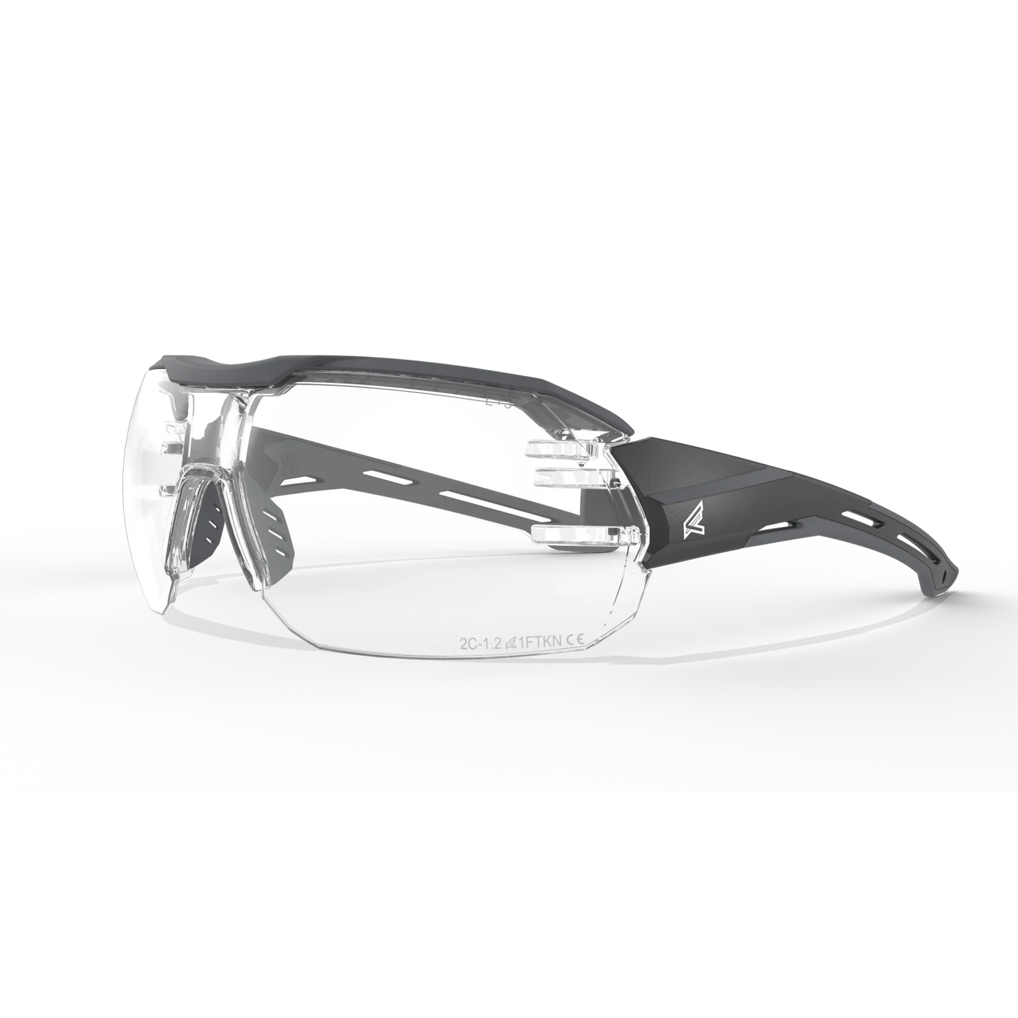 EDGE EYEWEAR KB121VS KABRU - BLACK FRAME WITH GRAY TPR/VAPOR SHIELD CLEAR LENSES