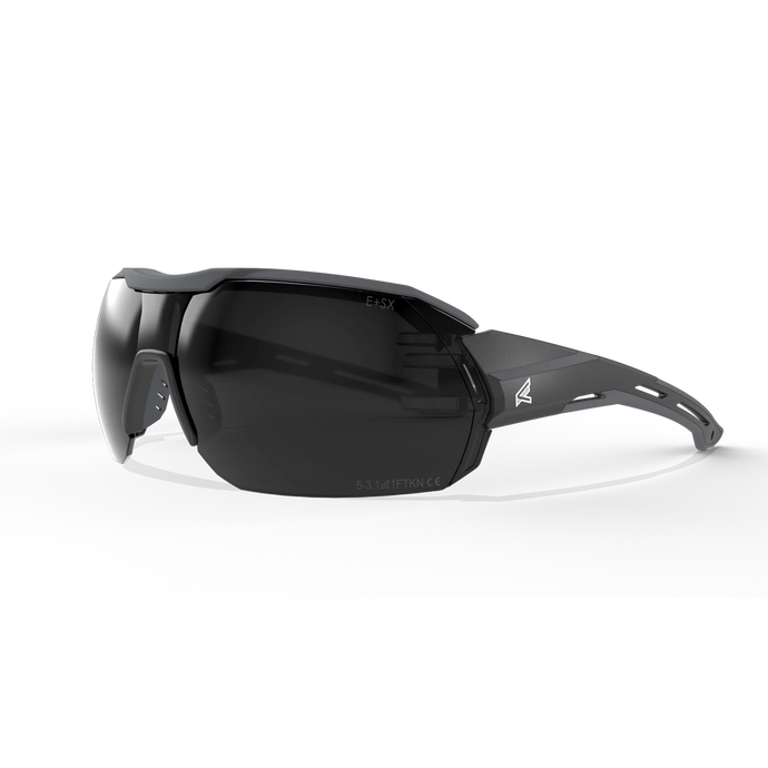 EDGE EYEWEAR KB126VS KABRU - BLACK FRAME WITH GRAY TPR/VAPOR SHIELD SMOKE LENSES