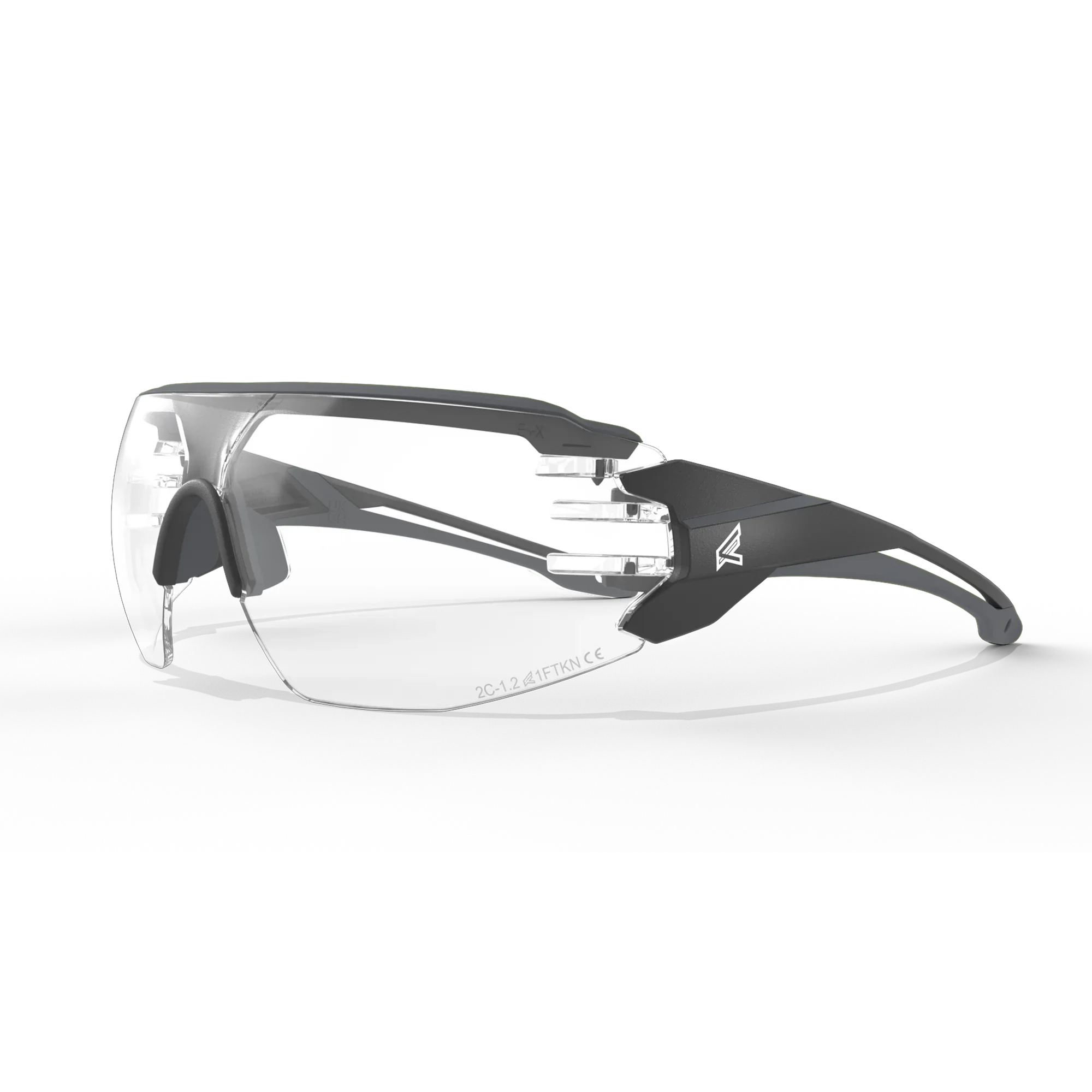 EDGE EYEWEAR TV121VS TAVEN - BLACK FRAME WITH GRAY TPR/VAPOR SHIELD CLEAR LENSES
