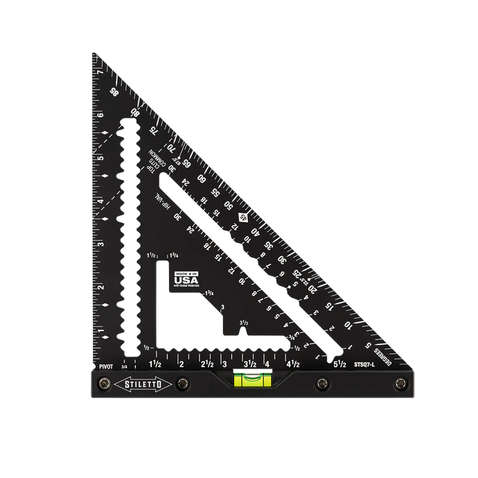 STILETTO STSQ7-L 7" CARPENTER SQUARE W/LVL
