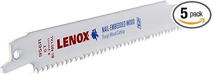 LENOX 9 In. Wood Bi-Metal Reciprocating Saw Blade With 6 Tpi (5 Pk)