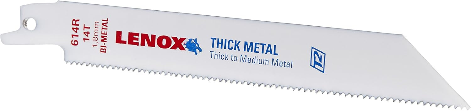 LENOX 20371966R5 Tools Demolition Reciprocating Saw Blade with Power Blast Technology, Bi-Metal, 9-inch, 6 TPI, 5/PK