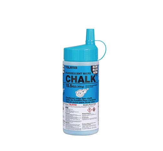Tajima Micro Chalk, PLC2-FB300 ultra-fine chalk, fluorescent blue, easy-fill nozzle, 300g / 10.5 oz.