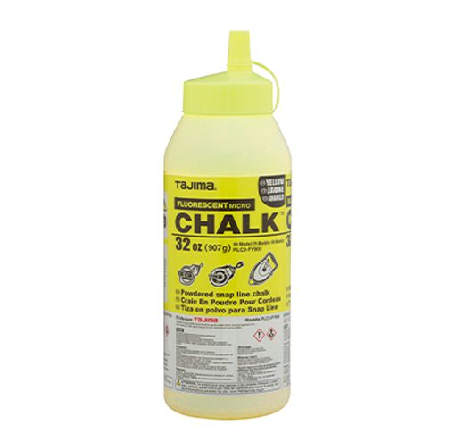 Tajima PLC2-FY900 Micro Chalk, ultra-fine chalk, fluorescent yellow, easy-fill nozzle, 32 oz. / 907 g