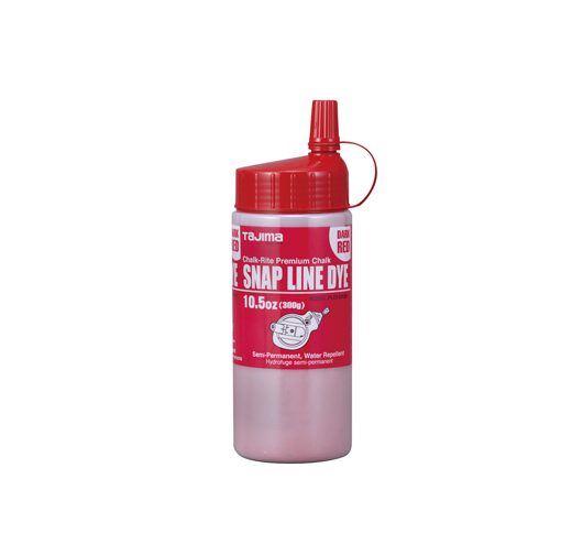 Tajima PLC3-DR300 Snap Line Dye, Permanent Marking Chalk with Easy Fill Nozzle, 300g/10.5 oz., Dark Red