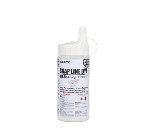 Tajima PLC3-DW300 Snap Line Dye, permanent marking chalk, dark white, easy-fill nozzle, 300g / 10.5 oz.