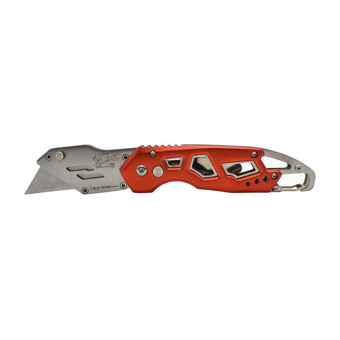 Sup. Stl. RED HD Folding Utility Knife w/ Belt Clip UK750