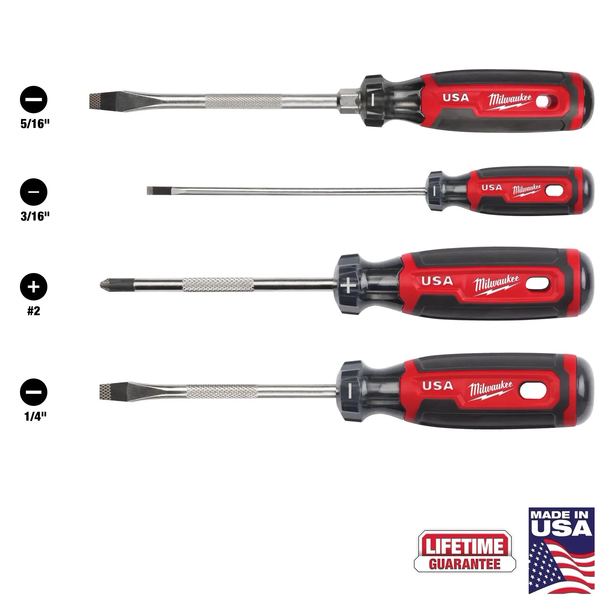 MILWAUKEE MT200-4 4PC CUSHION GRIP SCREWDRIVER KIT USA