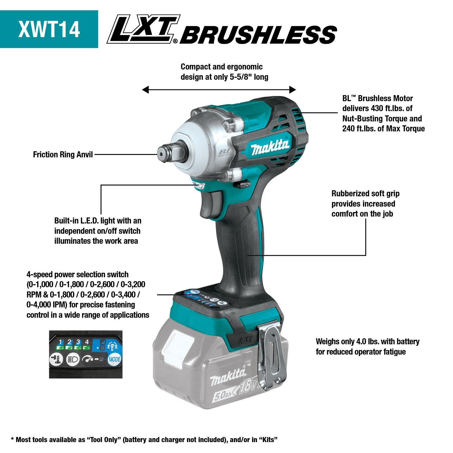MAKITA XWT14Z 18V LXT 1/2