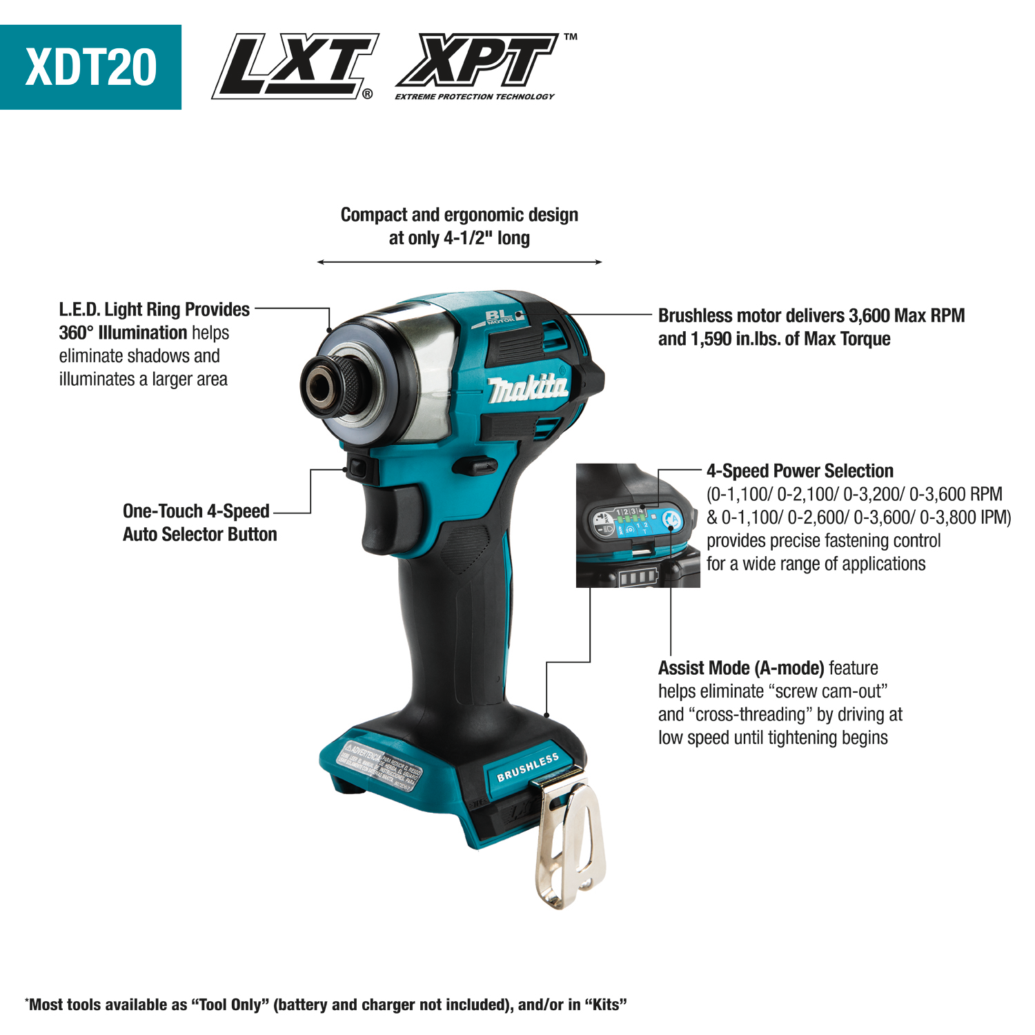 MAKITA XDT20Z 18V LXT IMPACT DRIVER BARE