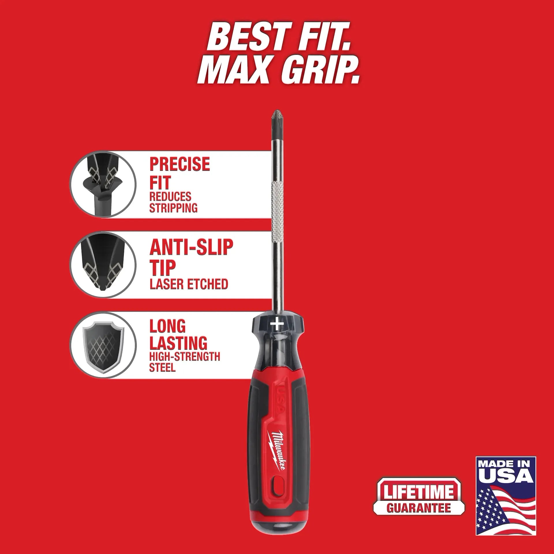 MILWAUKEE MT200-2 2PC CUSHION GRIP SCREWDRIVER SET USA