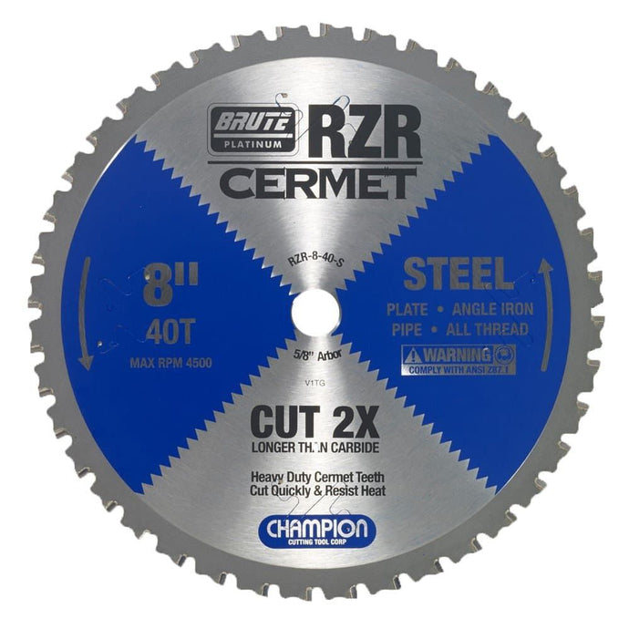 CHAMPION RZR-8-40-S CERMET CIRCULAR SAW 8"X40TX5/8"