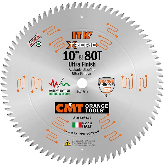 CMT 255.080.10 10" ITK XTREME ULTRA-FINISH BLADE B=5/8" T=80 Hi-ATB