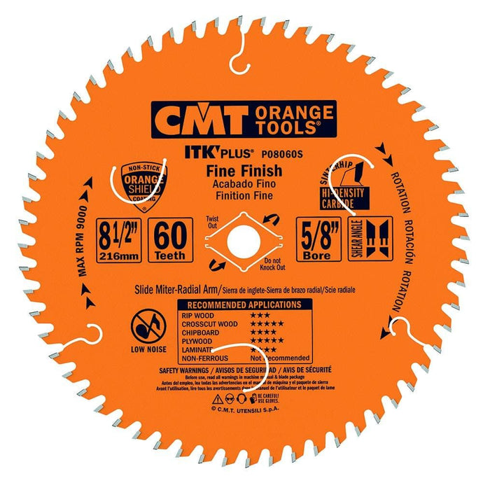 CMT P08060S 8-1/2" ITK-PLUS FINISH BLADE B=5/8" T=60 ATB+SHEAR