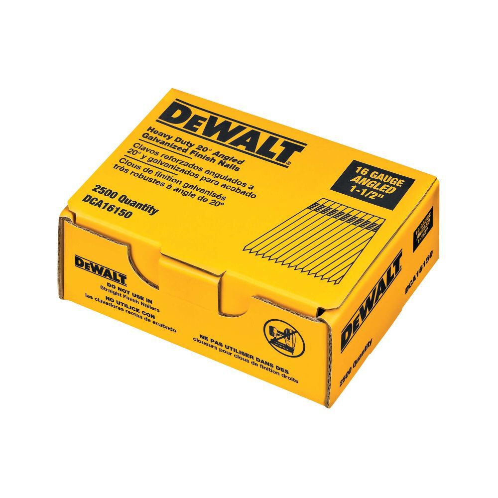 DeWalt DCA16150 1-1/2IN ANGLED FINISH NAILS - 2500 PK