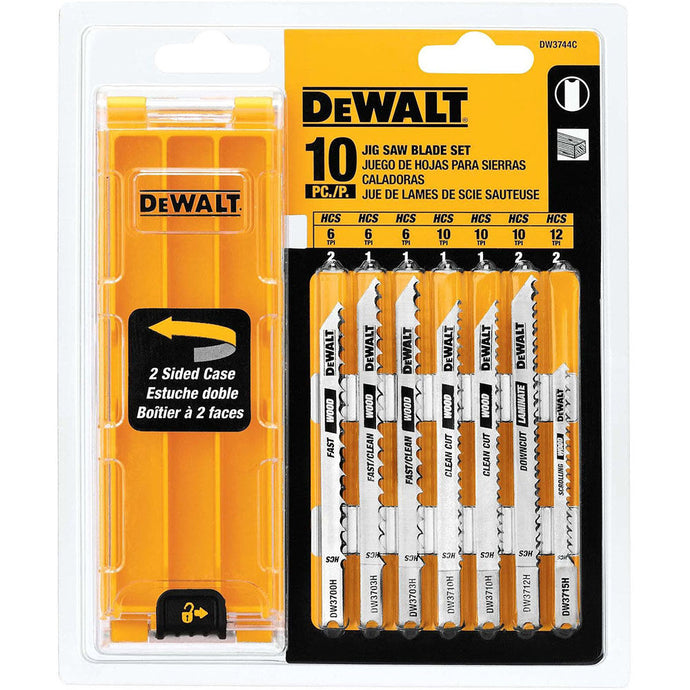 DeWalt DW3744C 10 PC U-SHANK JIG SAW BLADE SET W/CASE