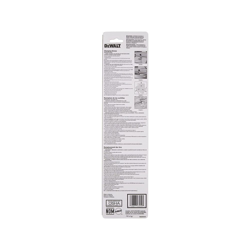 DeWalt DW7342 12-1/2IN DISPOSABLE PLANER KNIVES
