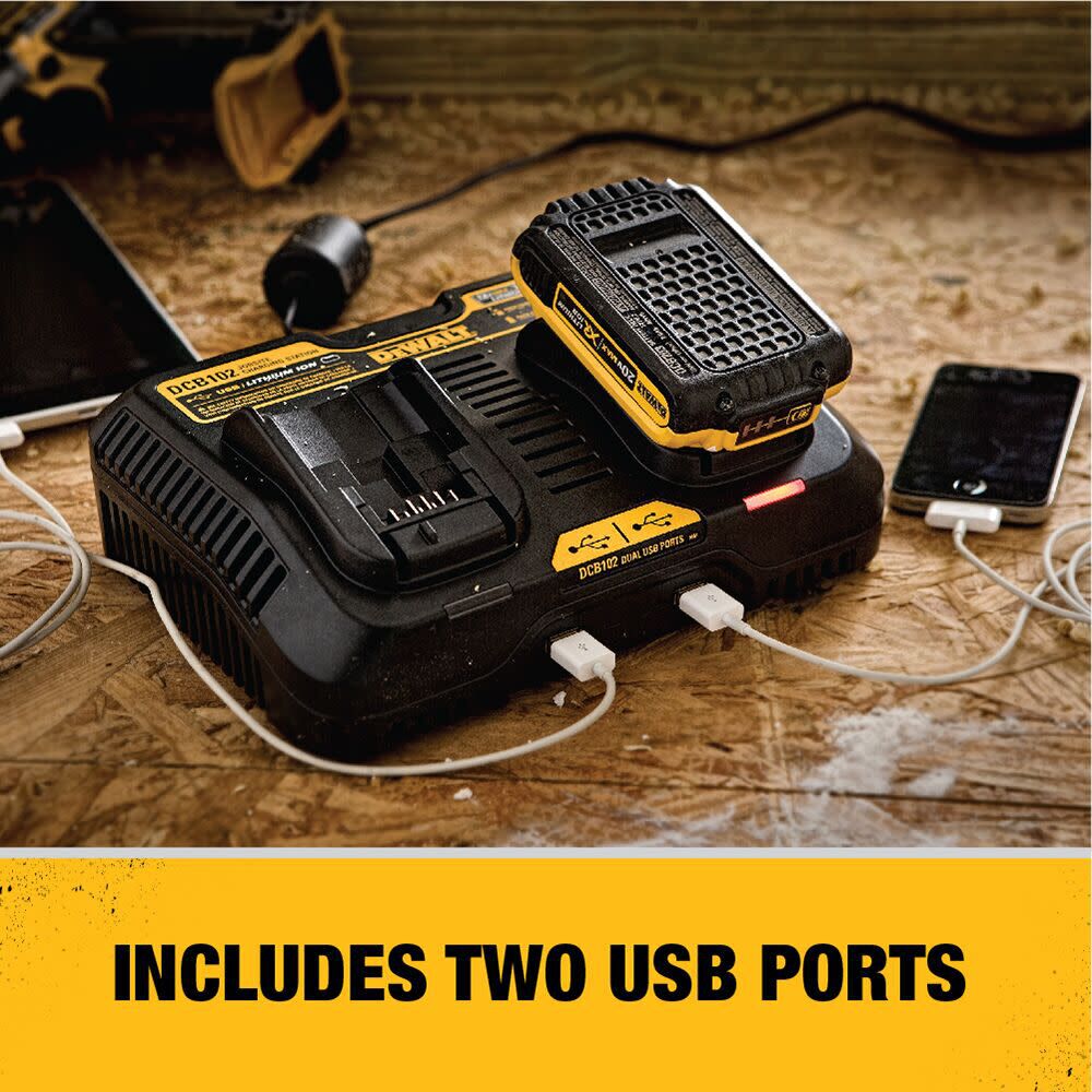 DeWalt DCB102 12-20V MAX DUAL PORT FAST CHARGER