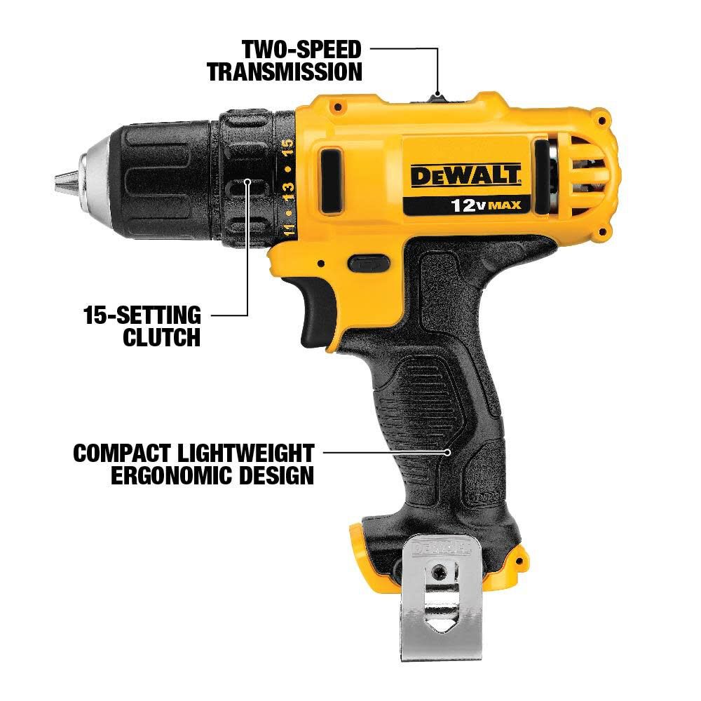 DeWalt DCK211S2 12V MAX Li-LON DRILL / IMPACT COMBO KIT