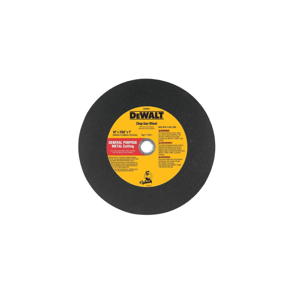 DeWalt DW8001B4 14 X 7/64 X 1IN HP CHOP SAW WHL 4PK