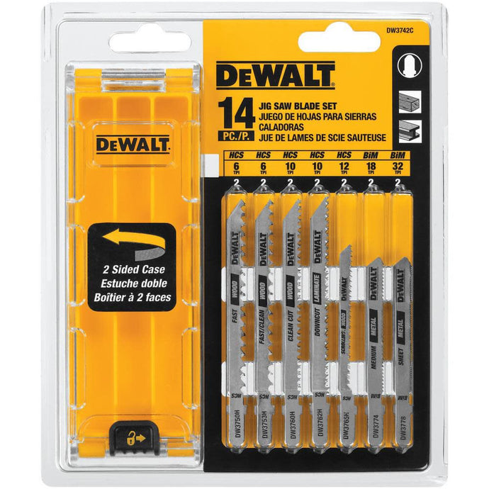 DeWalt DW3742C 14 PC T-SHANK JIG SAW BLADE SET W/CASE