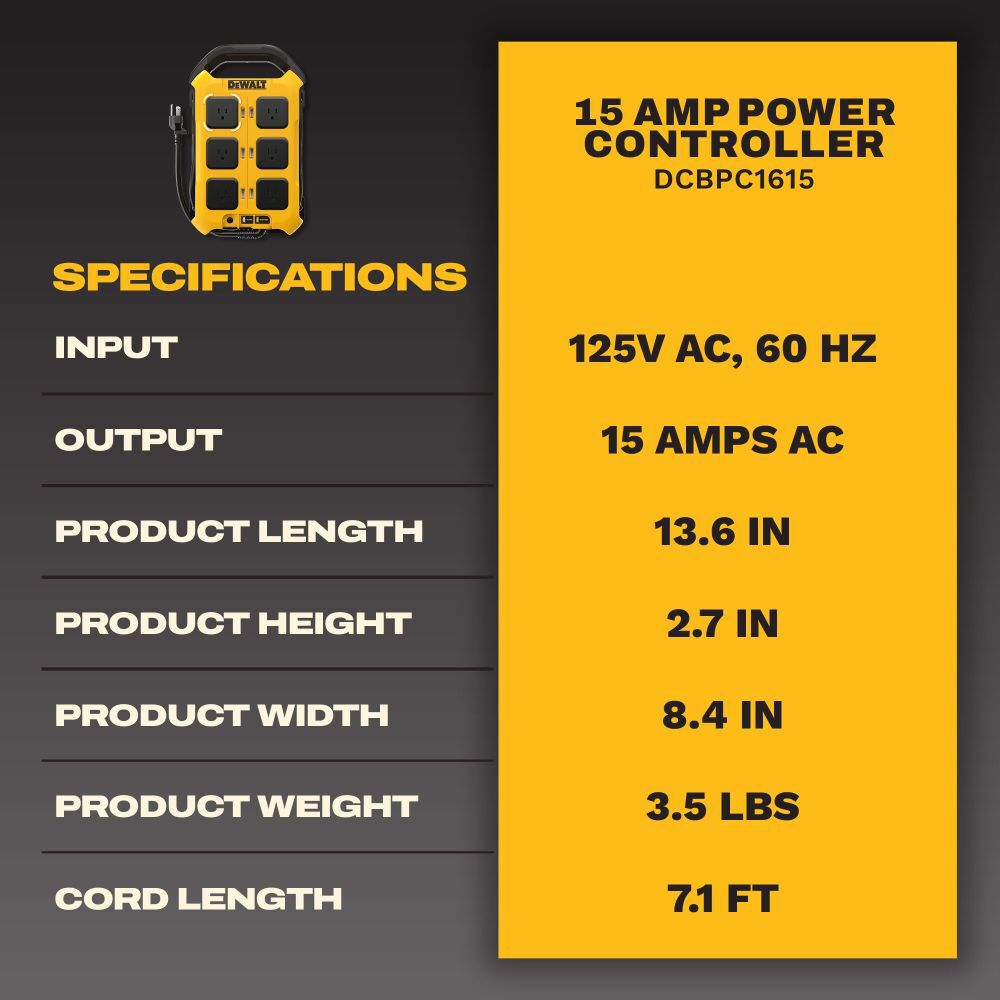 DeWalt DCBPC1615 DEWALT 15A POWER CONTROLLER