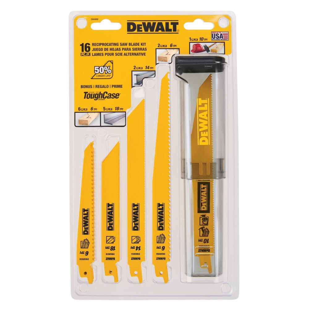 DeWalt DW4899 16PC RECIP BLADE KIT W/CASE