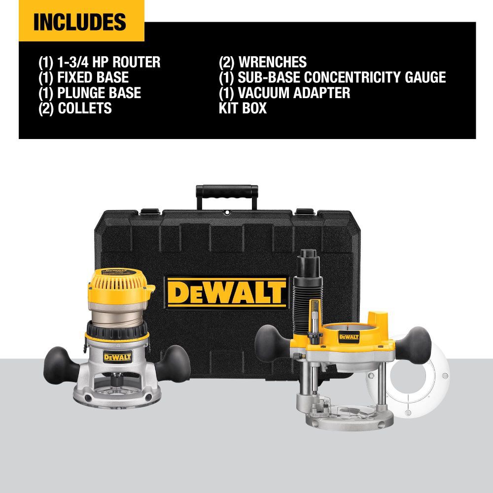 DeWalt DW616PK 1 3/4 HP FIXED/PLUNGE BASE ROUTER KIT