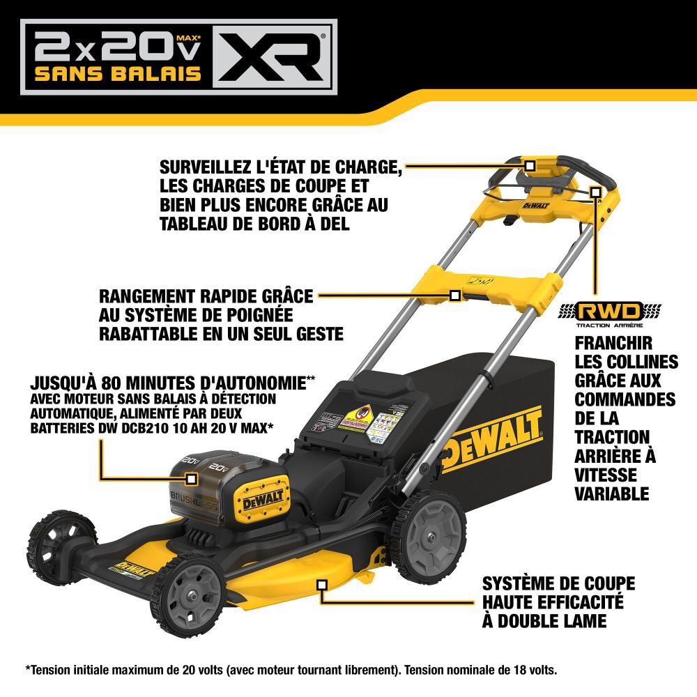 DeWalt DCMWSP256U2 DEWALT 2X20V NEXT GEN RWD MOWER