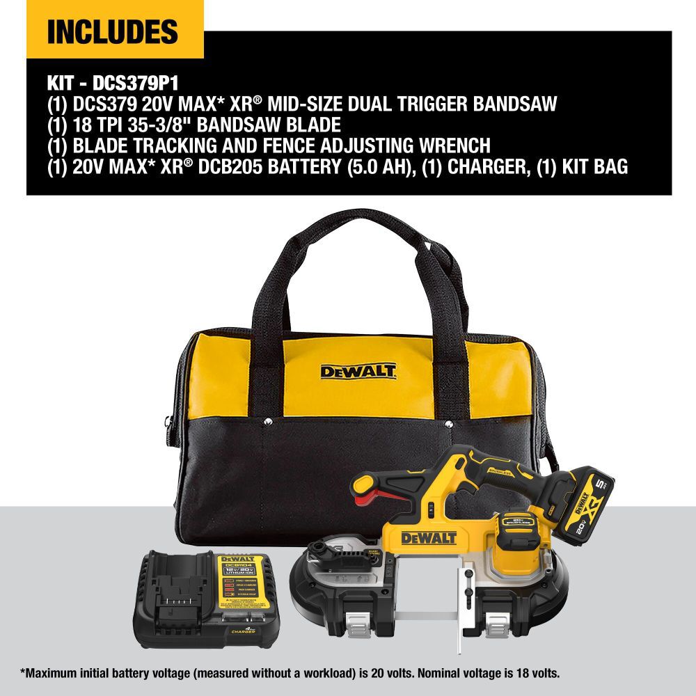 DeWalt DCS379P1 20V 3-1/4IN. DUAL SWITCH BAND SAW KIT