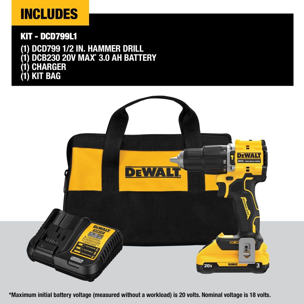 DeWalt DCD799L1 20V ATOMIC COMPACT HD - KIT