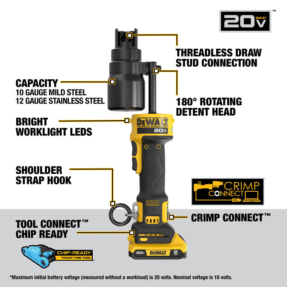 DeWalt DCE600D1K2 20V 1/2IN. - 2IN. KNOCK OUT TOOL