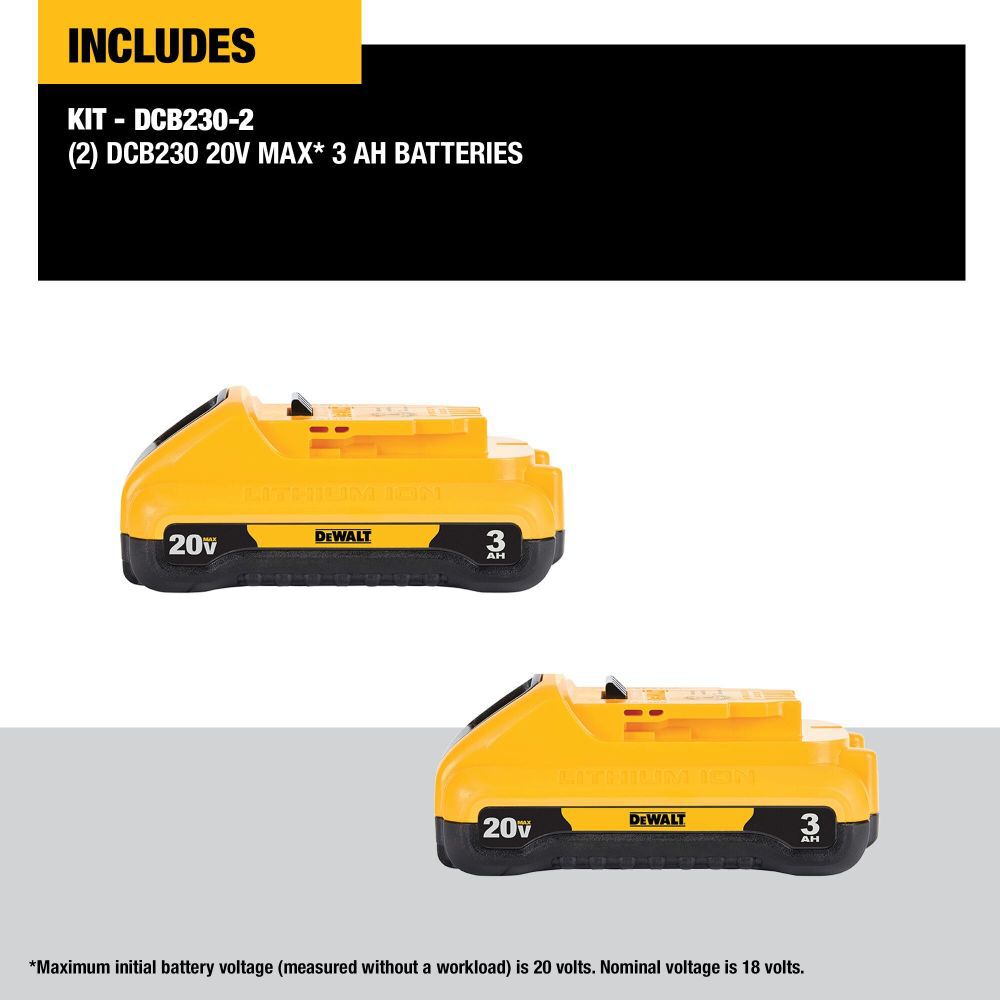 DeWalt DCB230-2 20V MAX Li-ION BATTERY 3.0AH 2PK