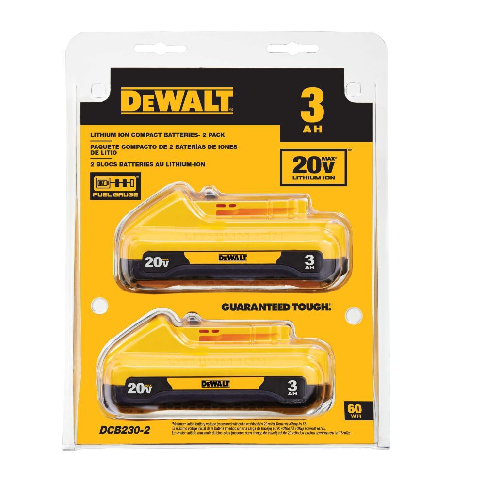 DeWalt DCB230-2 20V MAX Li-ION BATTERY 3.0AH 2PK