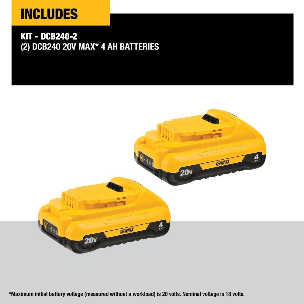 DeWalt DCB240-2 20V MAX COMPACT 4Ah DUAL PACK