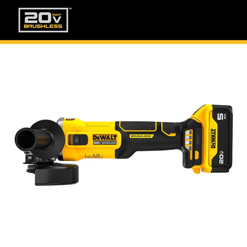 DeWalt DCG407P1 20V BL 4.5 IN ANGLE GRINDER - 5AH KIT