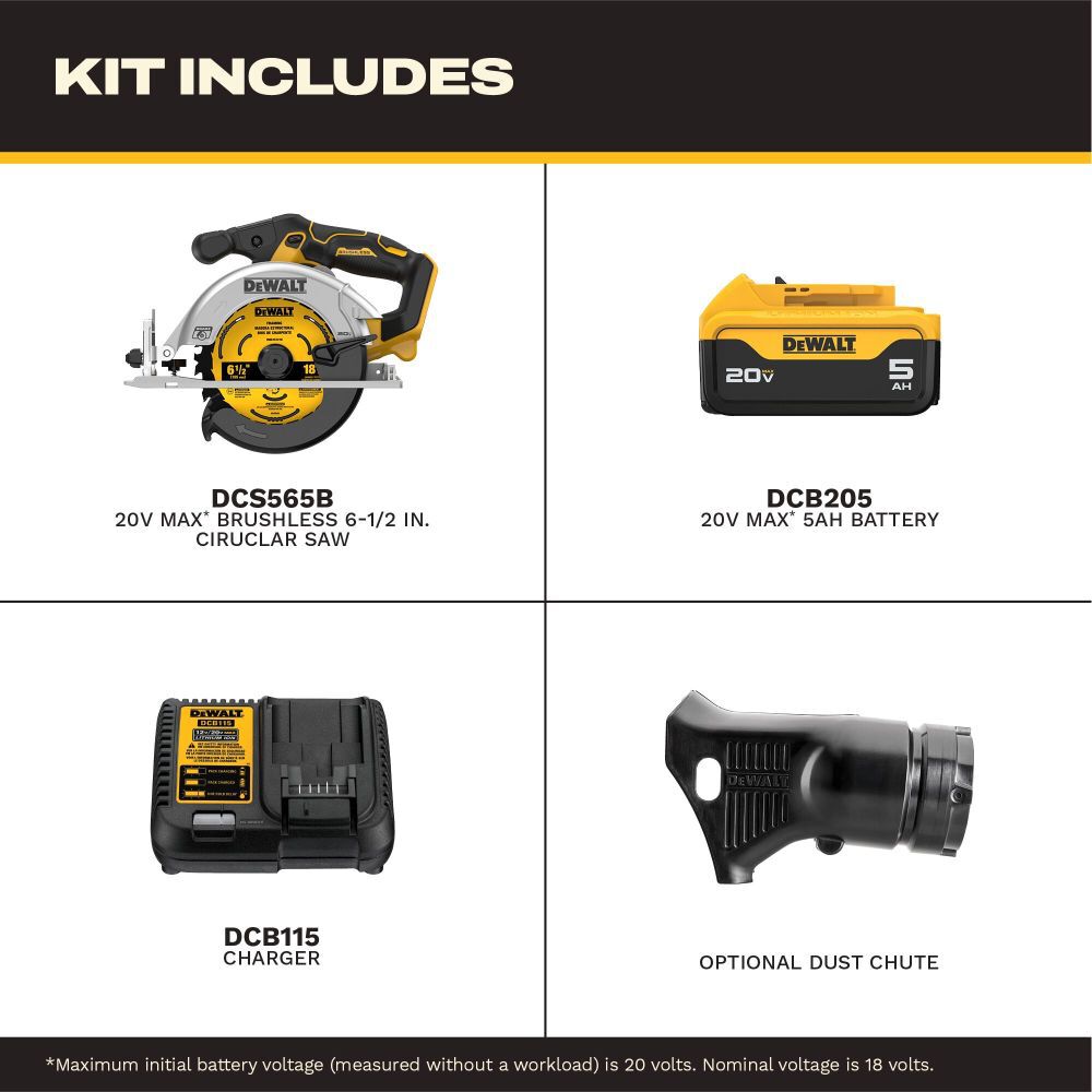 DeWalt DCS565P1 20V MAX BRUSHLESS 6-1/2IN CIRCULAR SAW