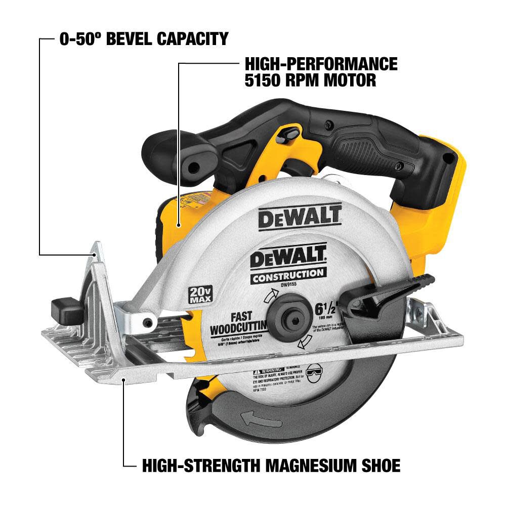 DeWalt DCS391B 20V MAX 6-1/2IN CIRCULAR SAW BARE