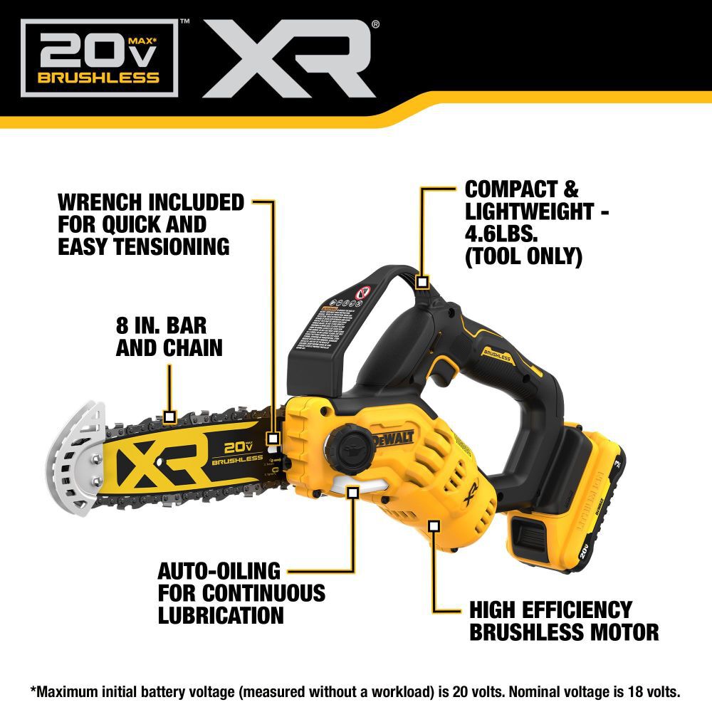 DeWalt DCCS623L1 DEWALT 20V PRUNING CHAINSAW 3AH