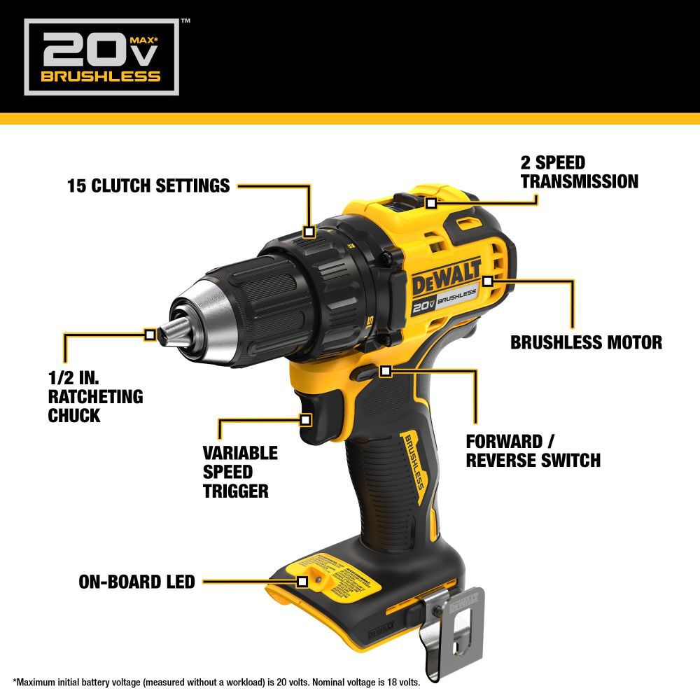 DeWalt DCD793B 20V BRUSHLESS COMPACT DRILL/DRIVER