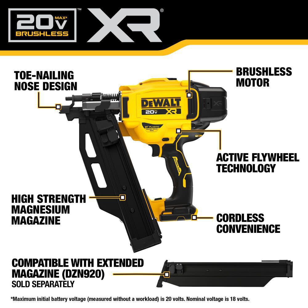 DeWalt DCN680B 20V MAX 18GA BRAD NAILER BARE