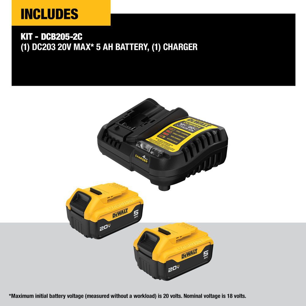 DeWalt DCB205-2C 20V MAX 5.0AH BARE TOOLS STARTER KIT
