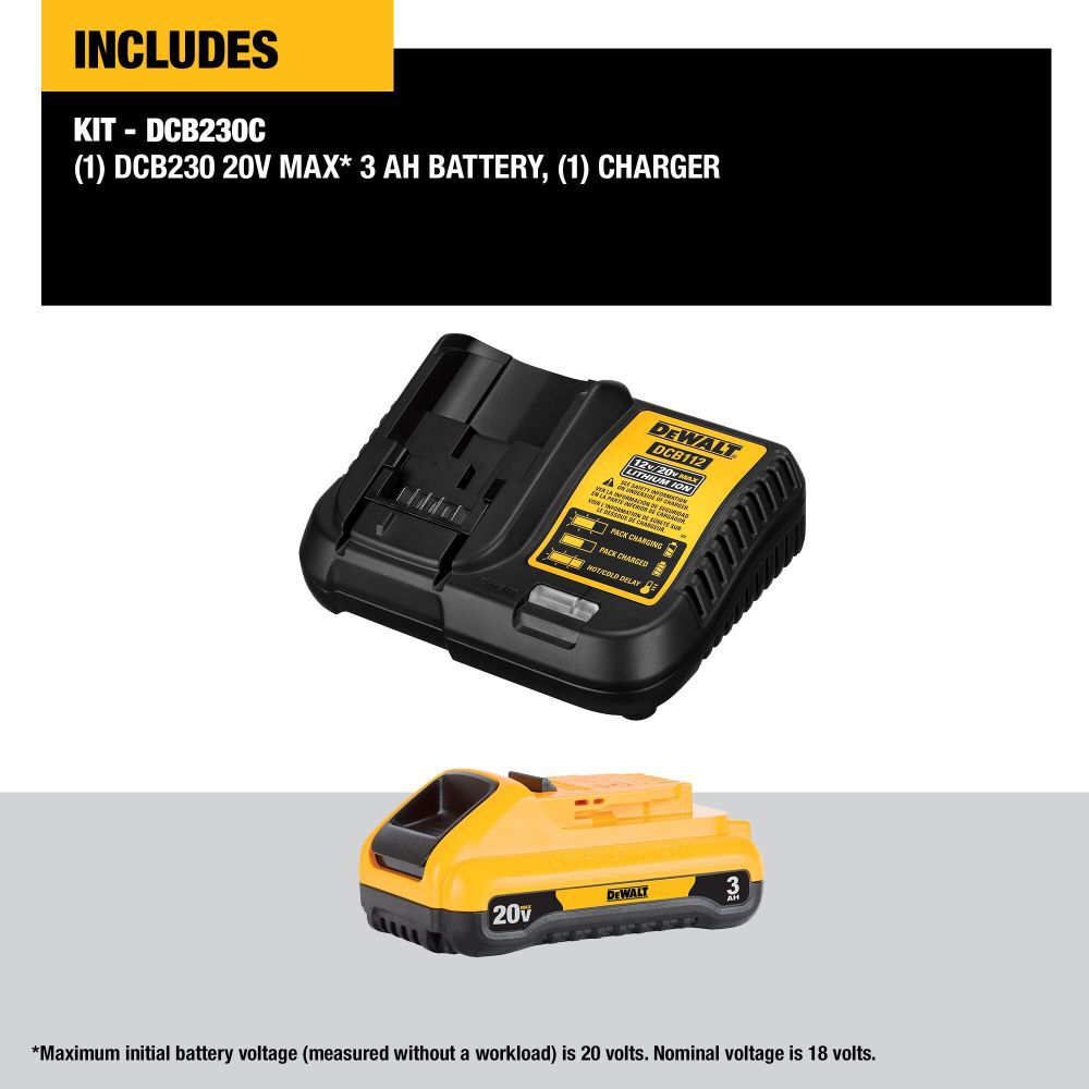 DeWalt DCB230C 20V MAX BATTERY AND CHARGER