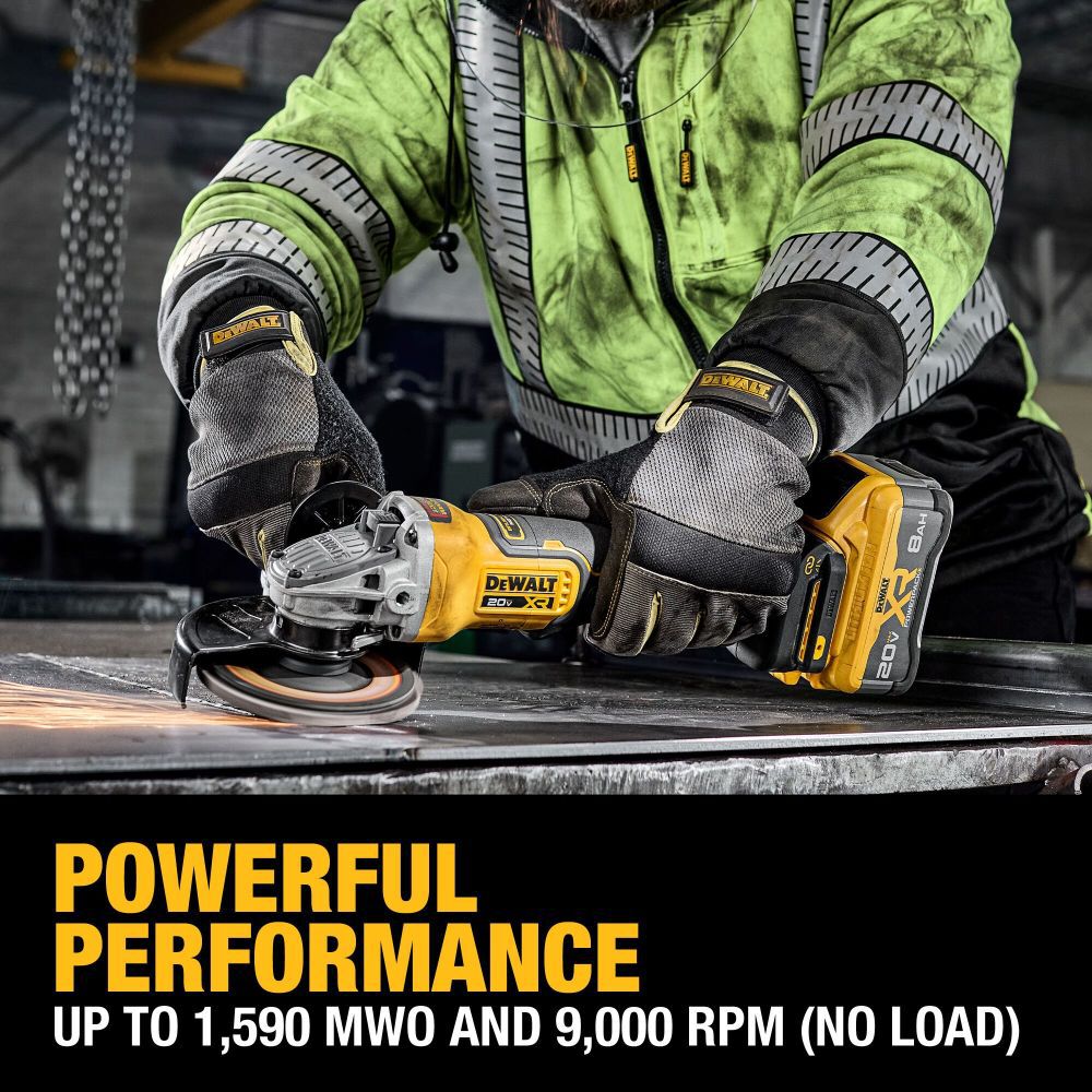 DeWalt DCG410WW1 20V MAX XR 4.5-5IN ANGLE GRINDER-8AH KIT