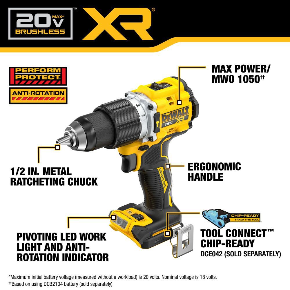 DeWalt DCD806B 20V MAX XR HAMMER DRILL-BARE